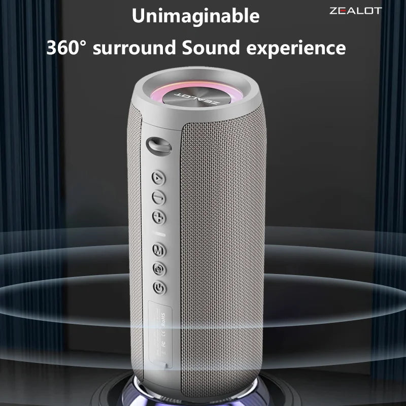 ZEALOT S51 Pro 40W Wireless Speakers, Outdoor Portable Subwoofer Speaker, 5200mAh Battery, 24 Hours Playtime Loud Stereo.