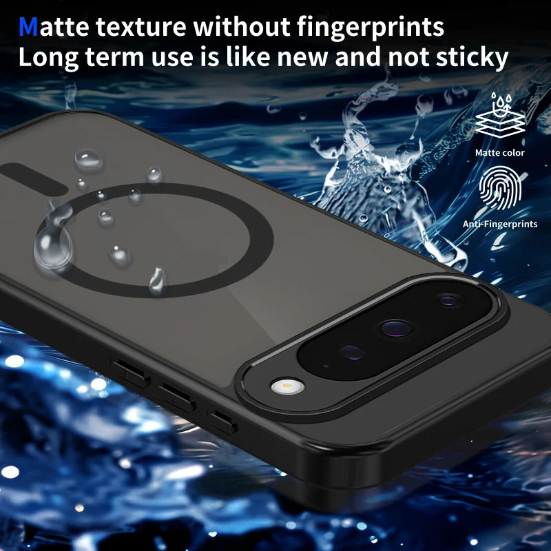 Solid Color Frosted Soft Border Translucent Hard PC Phone Case For Google Pixel 10 Pro XL 10A 9A For Magsafe Magnetic Back Cover