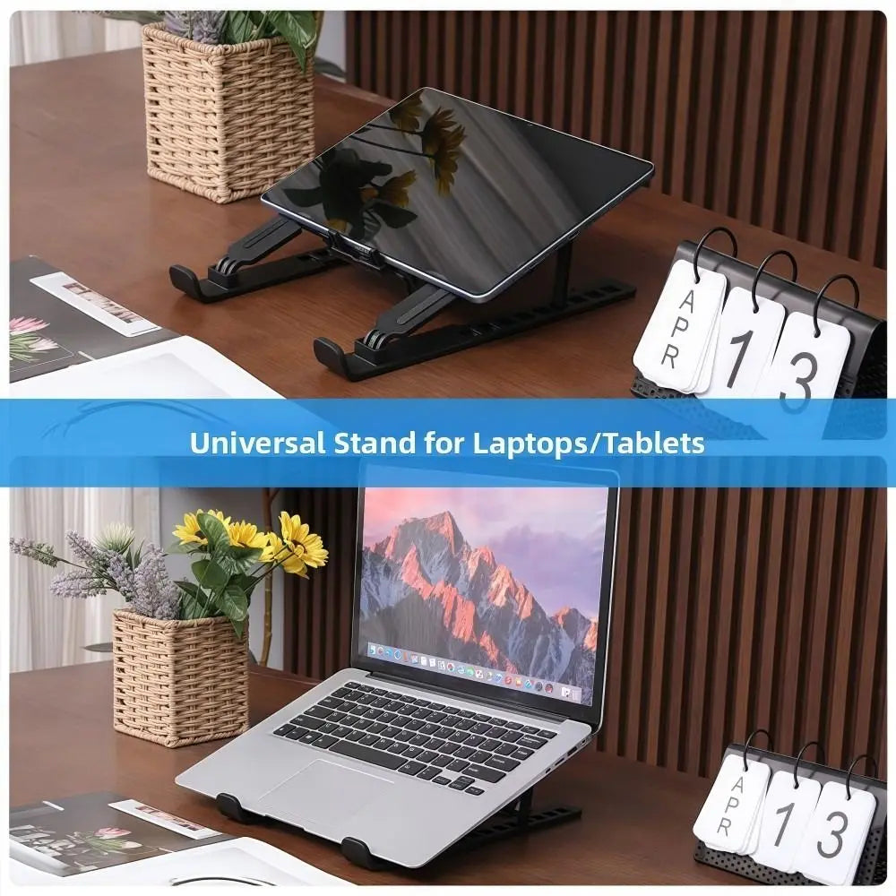 Universal Laptop Cooling Stand Adjustable with Fan Laptop Lift Stand Multi-High Adjustment Portable TabletPC Hanging Holder
