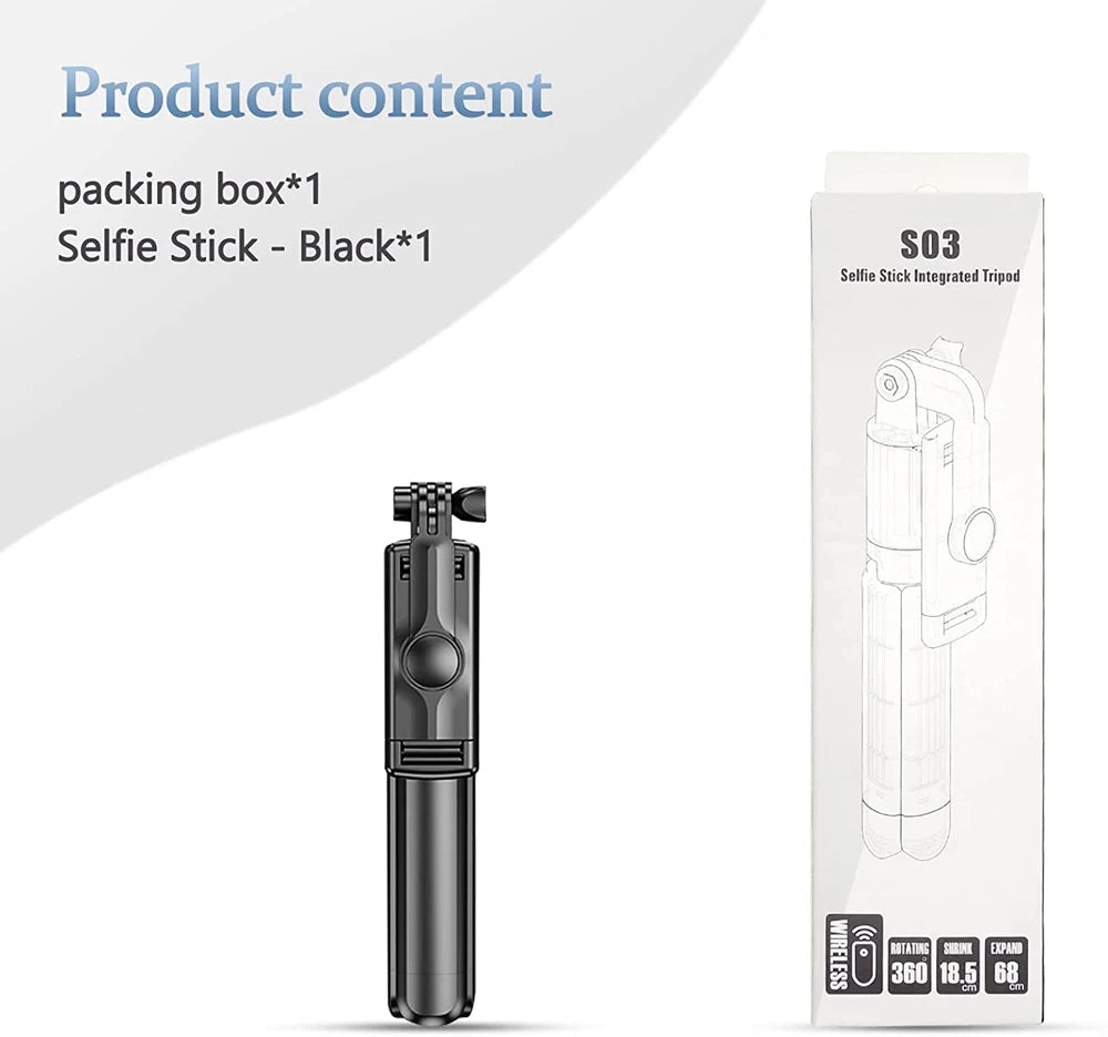 Bluetooth Selfie Stick Mobile Phone Holder Retractable Portable Multifunctional Mini Tripod With Wireless Remote Shutter