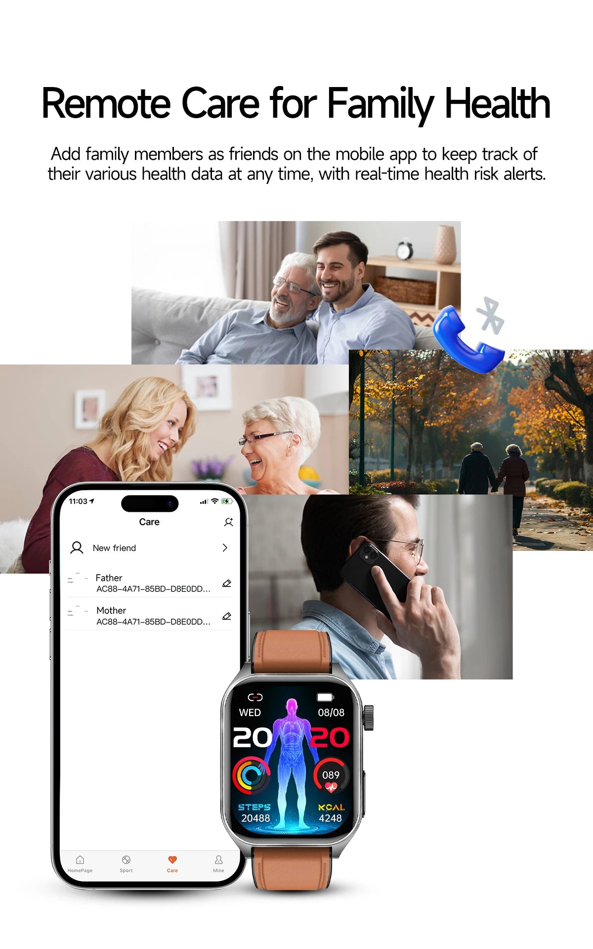2026 New Health Smart Watch Laser Therapy Reduce Three Highs Blood Oxygen Pressure Uric Acid Blood Lipid ECG Smartwatch For Man