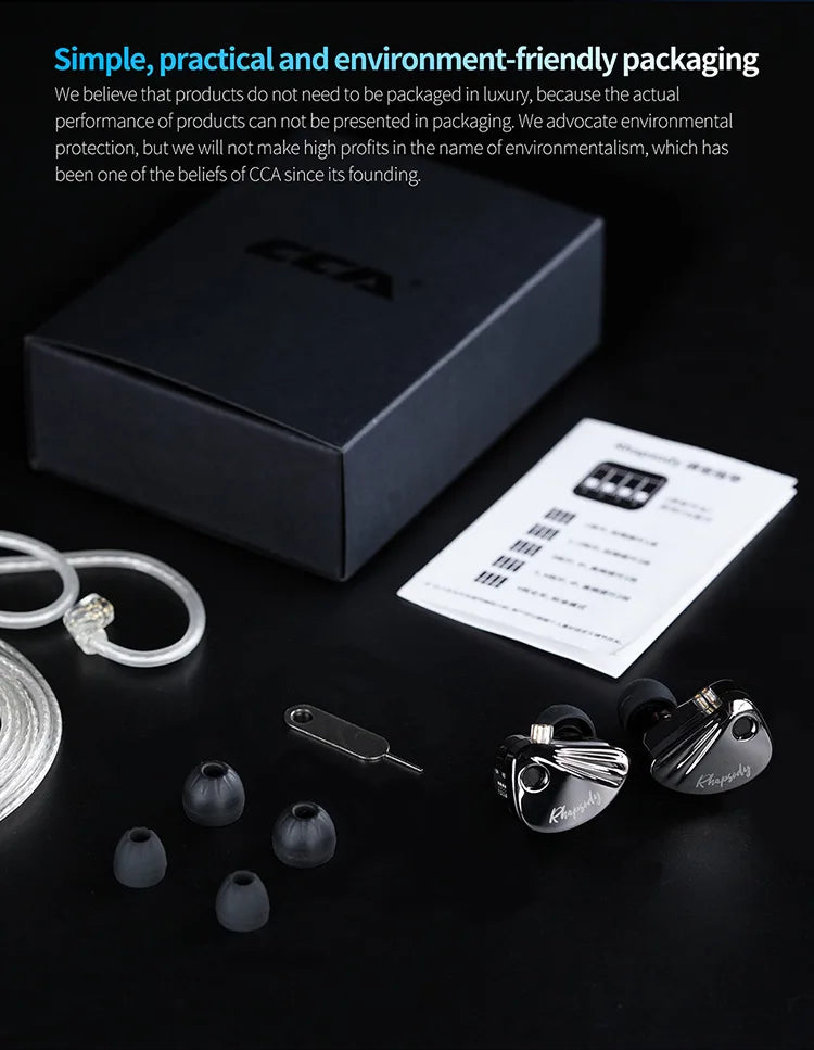 CCA Rhapsody4 Dynamic Coil 8 Dynamic Iron Coil High Quality HIFI Detachable Cable In Ear Noise Reduction Wired Earphones