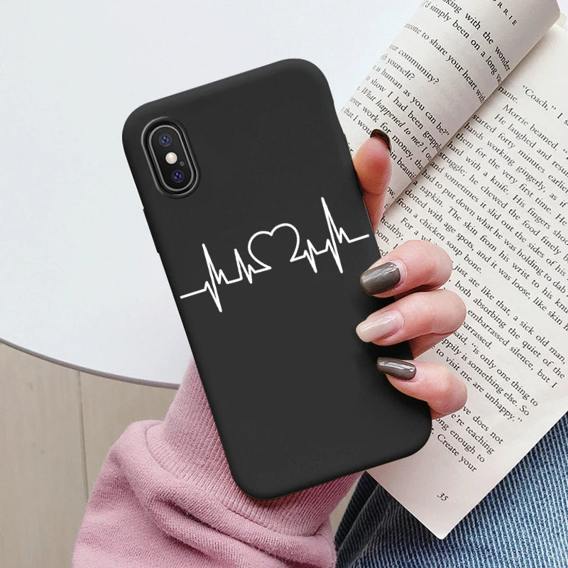 Flowers Funda For Phone Case iPhone X XS MAX XR Capa Soft Silicone Cute Cat Bear Back Cover For iPhone XR Bumper Women Anti-Fall