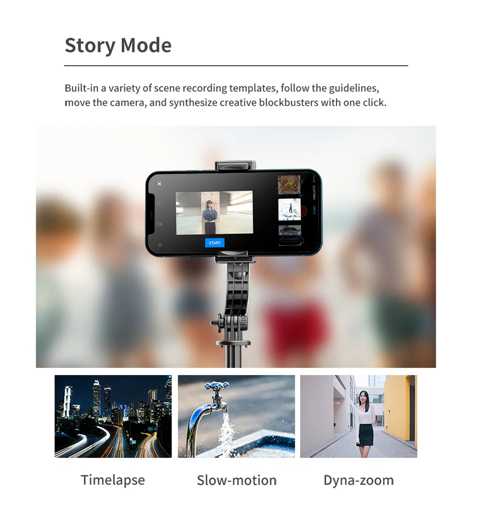 TOKQI Handheld Stabilizer for Stream Anti‑Shake Gimbal Selfie Stick With 3‑Color Adjustable Fill Light Wireless Remote Control 3