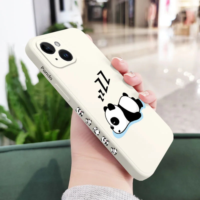 Sleepy Panda Phone Case For iPhone 16 16e 15 14 13 12 11 Pro Max Mini X XR XS SE2020 8 7 Plus 6 6S Plus Cover
