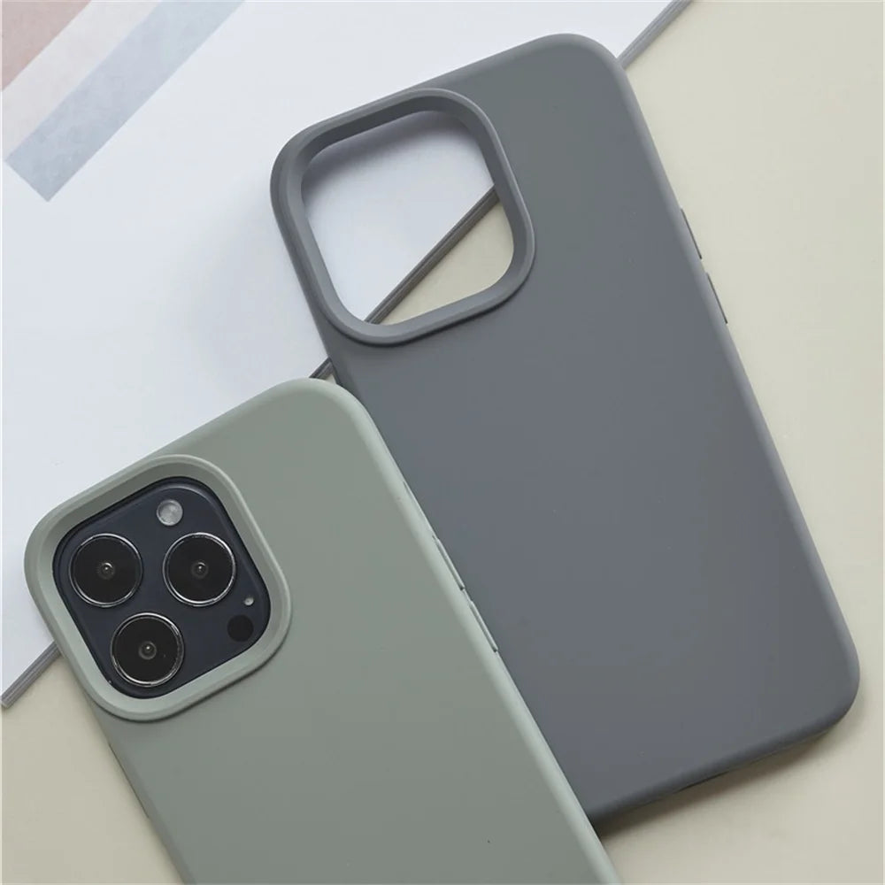 Original Liquid Silicone Cases For iPhone 15 14 11 13 12 Pro Max Mini XR X XS 8 7 Plus SE2020 Luxury Soft Case Phone Accessories