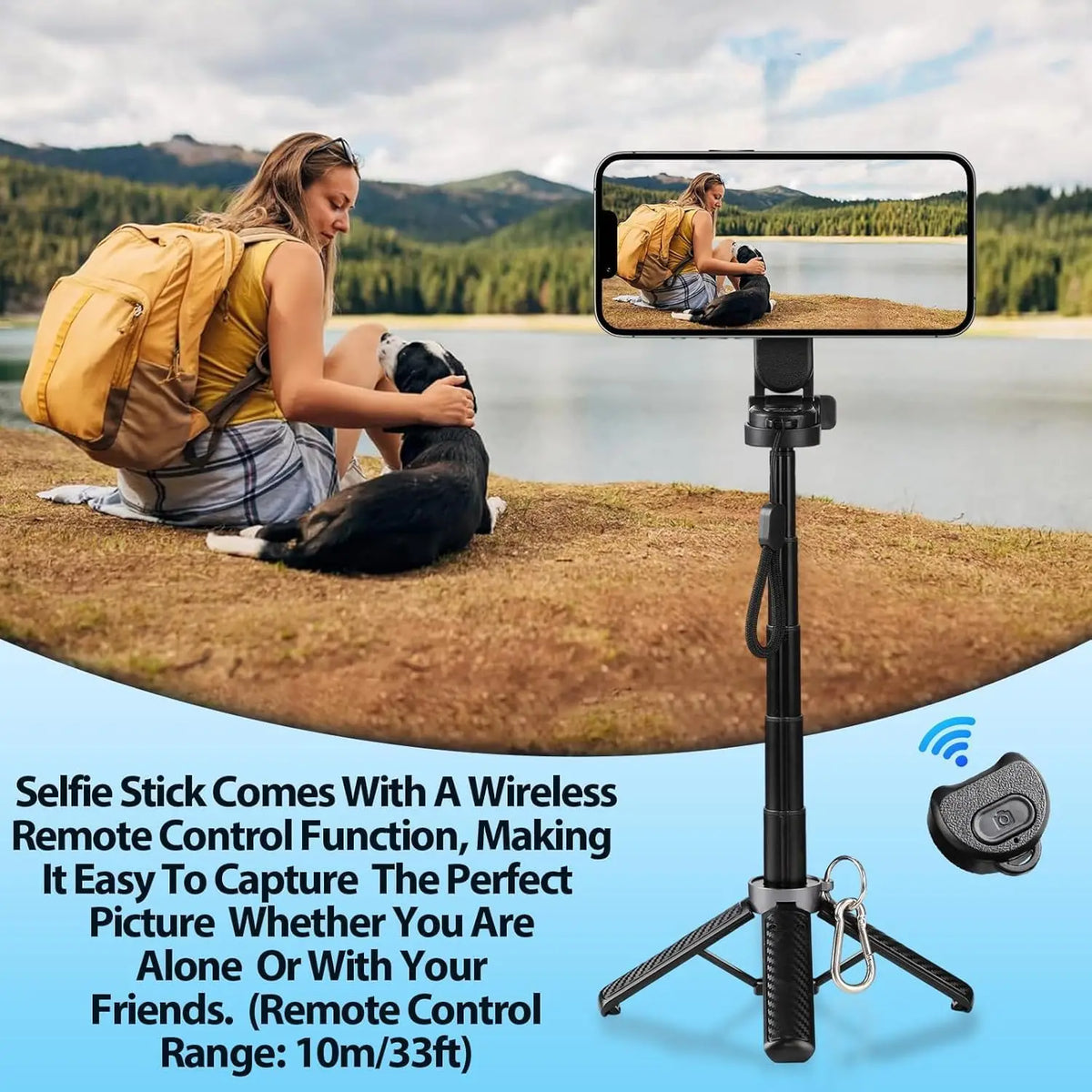 4-in-1 Multifunctional Magnetic mini Selfie Stick with 360° Rotation Wireless Bluetooth Control Magnetic Phone Holder