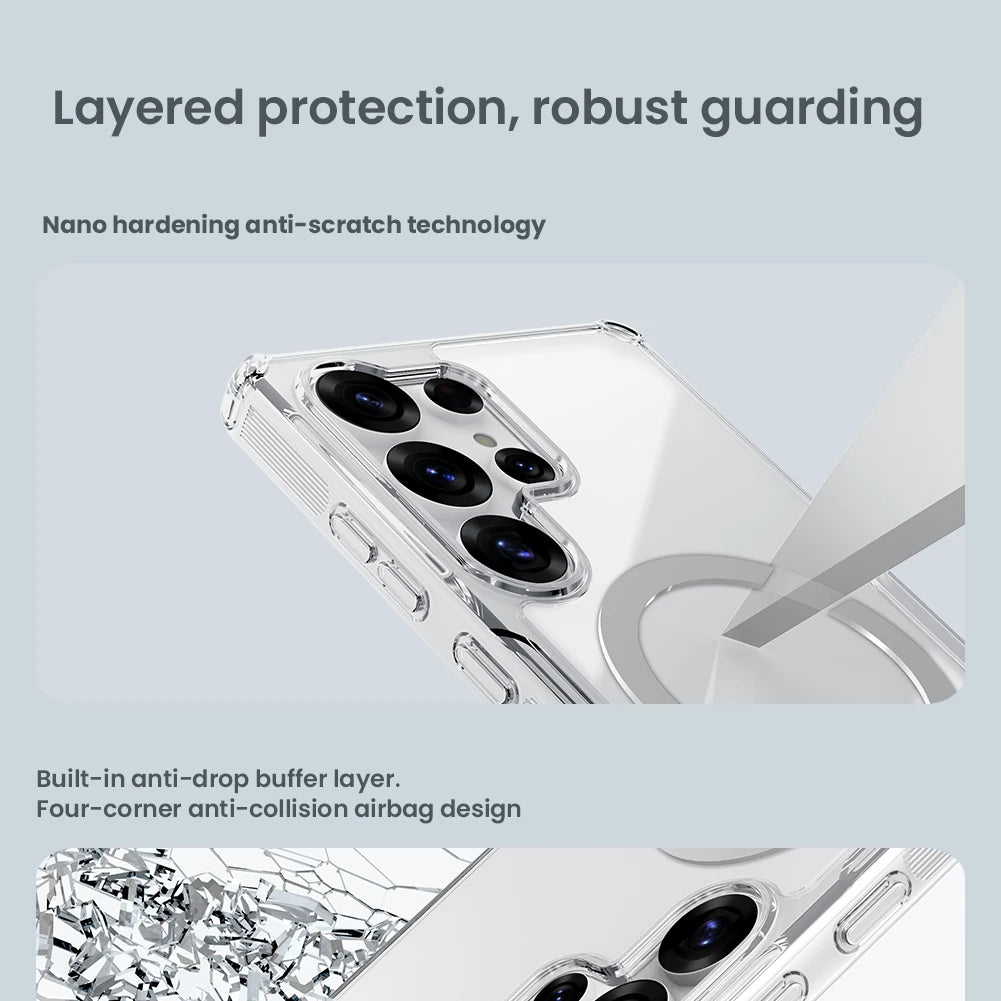 Nillkin For Samsung Galaxy 26 Ultra S26+ S26 Plus S25 Ultra S24 Ultra Nature Pro Magnetic Transparent TPU Frame Cover Phone Case