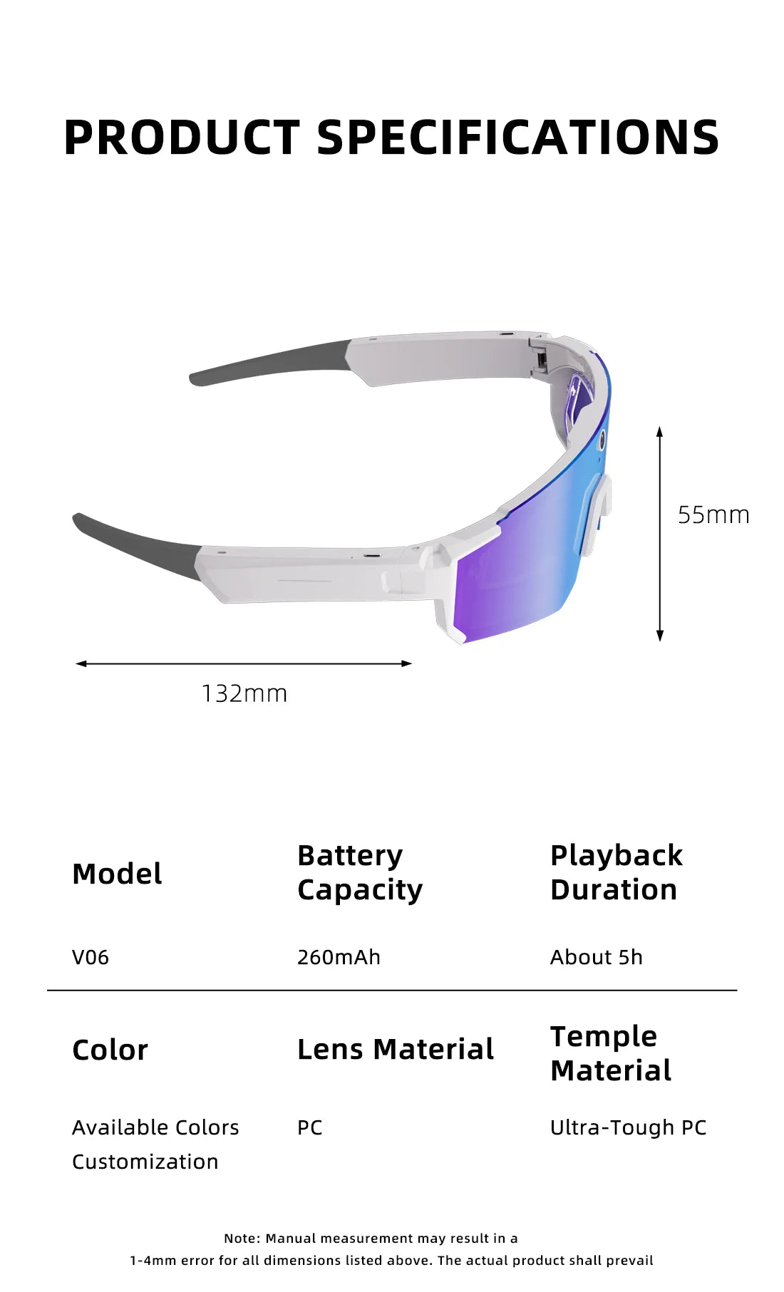 4K Polarized Sunglasses AI Smart HD 800W Camera Bluetooth Call Translation for Men Cycling Anti Glare Driving UV400 IP54 Goggles
