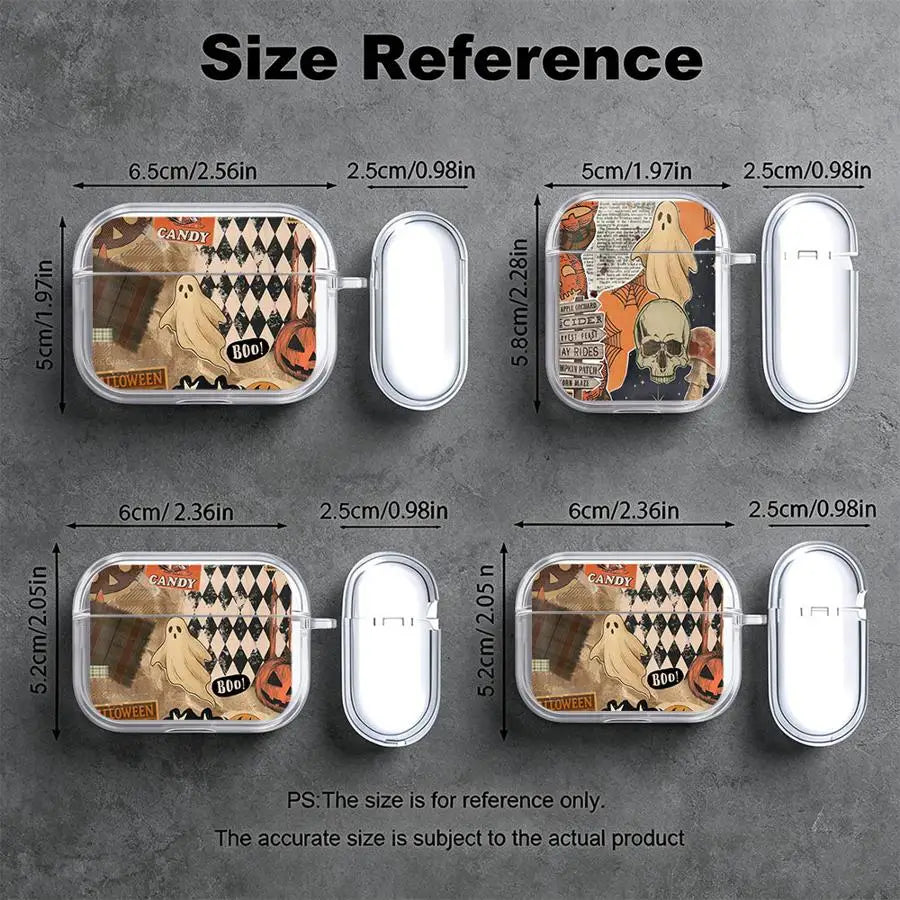 Hot Ghost Collage Print Case For Airpods 5 Pro3 2 Pro Pro2 4 3 1 Clear Earphone Cases Cover