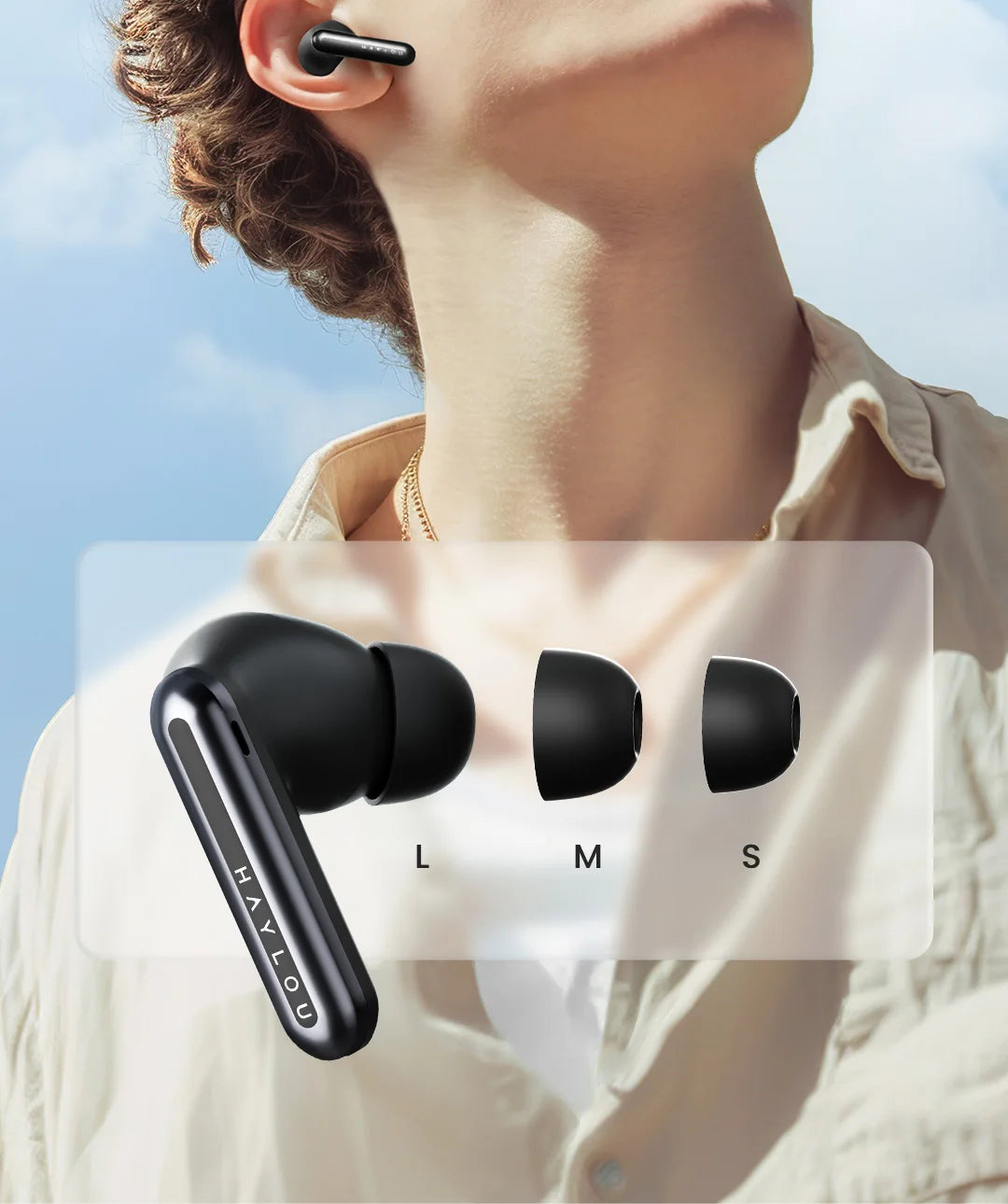 HAYLOU Mori Pro Bluetooth 5.4 Earphones Wireless 43dB Adaptive Hybrid ANC Hi-Res LDAC Earbuds 6 Mic Headphones 28H Battery Life