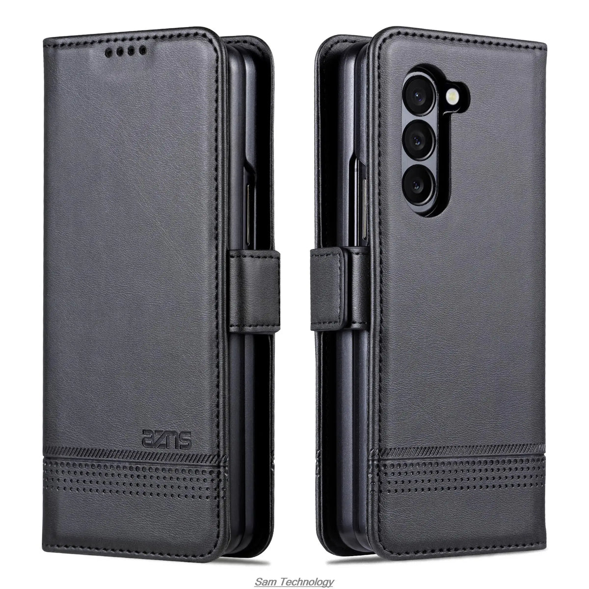 Magnetic Adsorption Leather Fitted Case for Samsung Galaxy Z Fold5 / Z Fold 5 6 7 4 3 5G Flip Cover Protective Case Fundas Coque