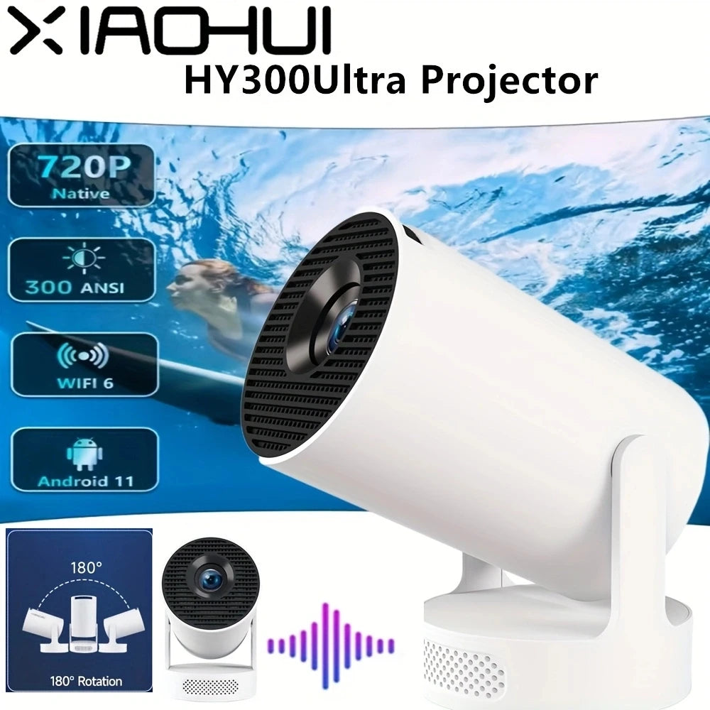 HY300ultra Short Throw Android11 Projector 300 ANSI Wifi6 1280*720P BT5.4 High Definition Home Cinema Outdoor Travel Projector