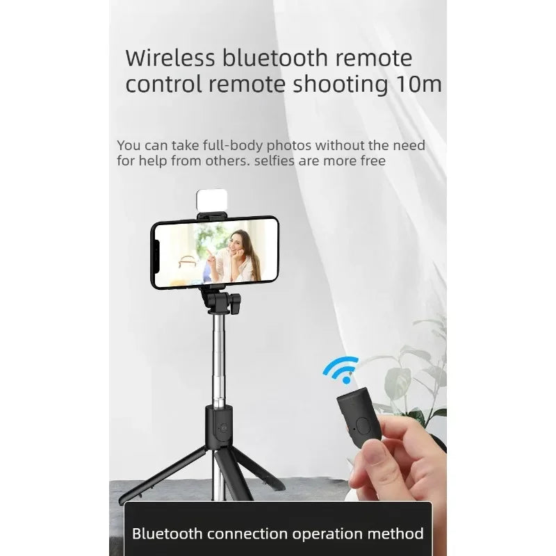 Mobile phone Bluetooth selfie stick live streaming fixed extension rod desktop stand all-in-one selfie tripod