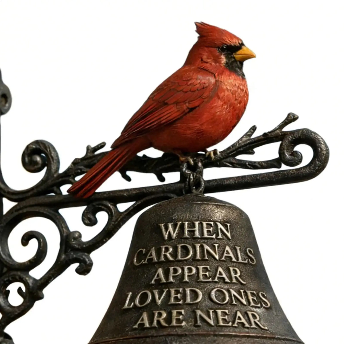 Outdoor Red Bird GardenDinner Bells Rural Retro Wall Mounted Cast Iron Dinner Clock Metal Doorbell Crafts Wall Hanging Bird Bell