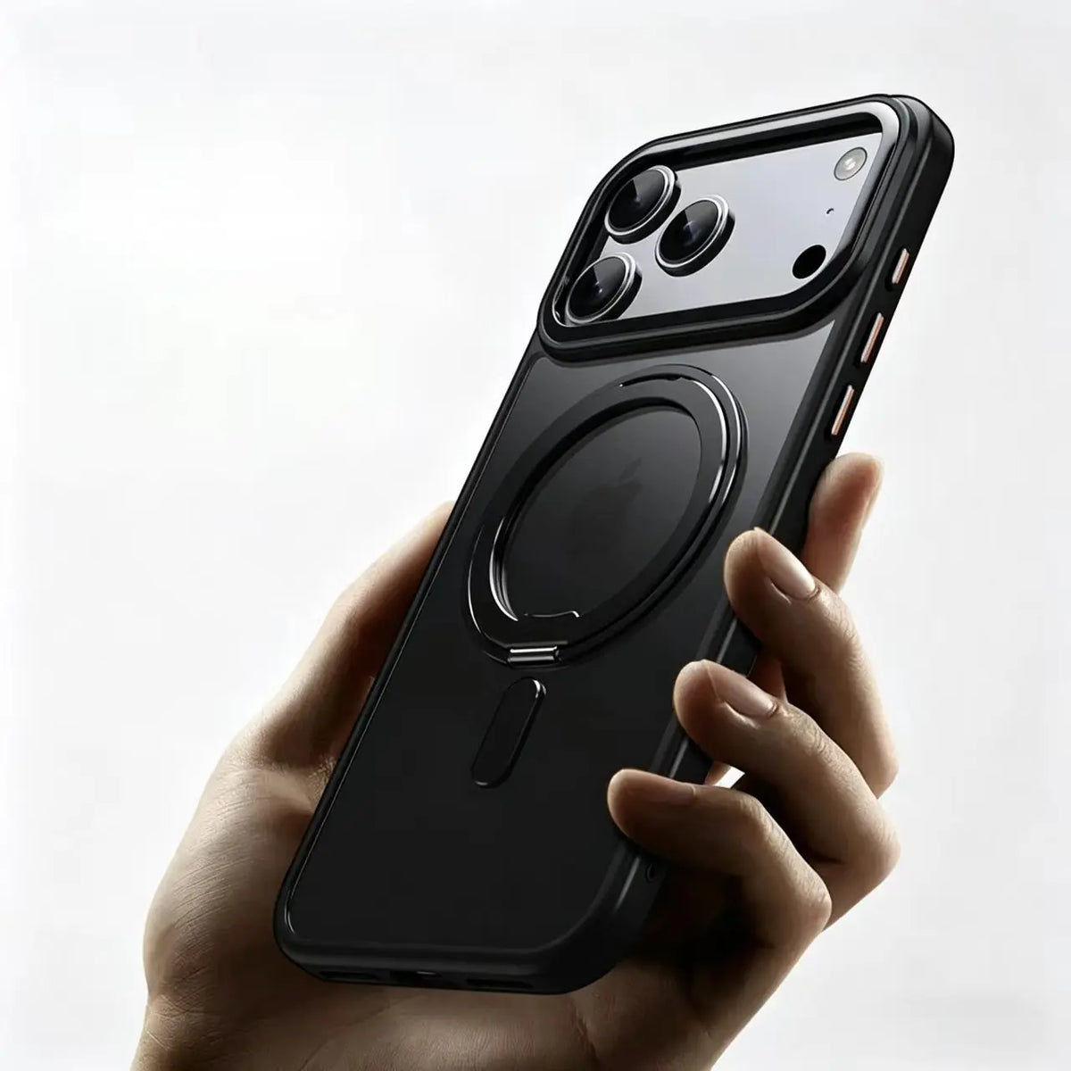 For iPhone 18 17 16 Pro Max Metal Ring Magnetic Case Rotation Stand Foldable Luxury Cover For iPhone 17 Pro Max Case