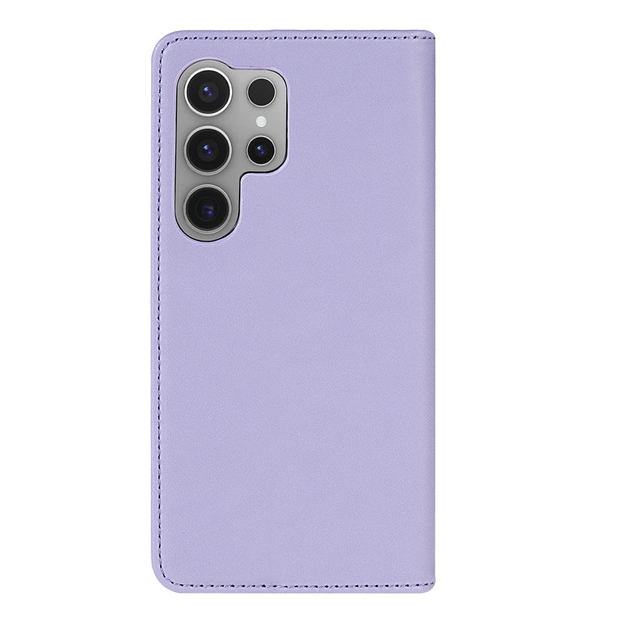 Wallet Skin Friendly Magnetic Slot Flip Leather Case For Samsung Galaxy S26 Ultra S25 Edge S24 FE S23 Plus S22 S21 S20FE S10+