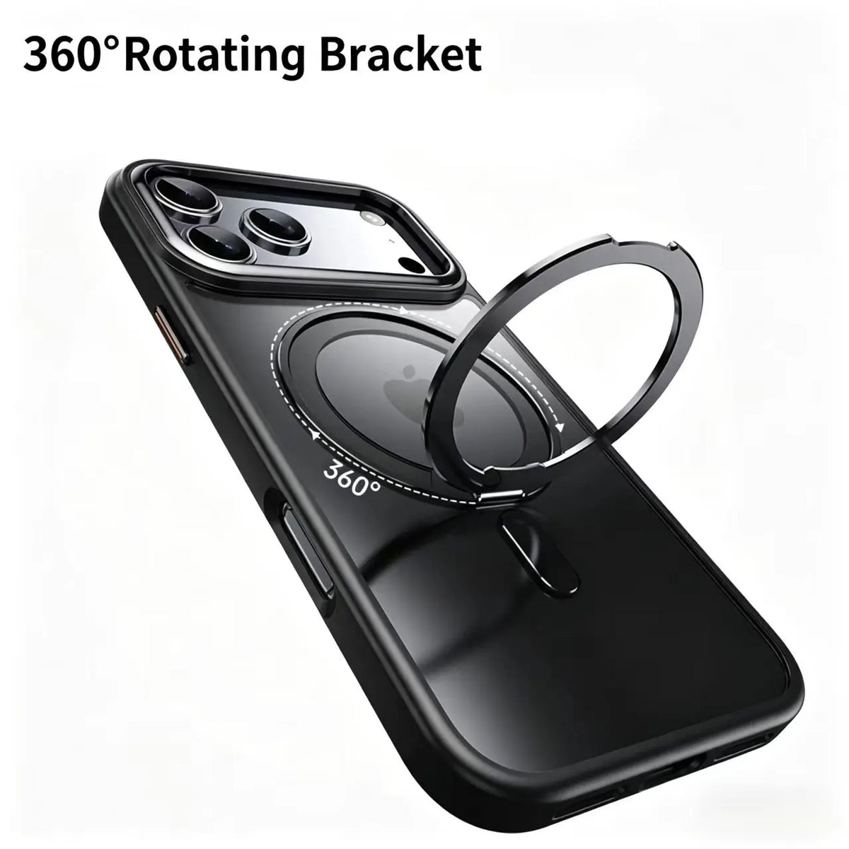 For iPhone 18 17 16 Pro Max Metal Ring Magnetic Case Rotation Stand Foldable Luxury Cover For iPhone 17 Pro Max Case