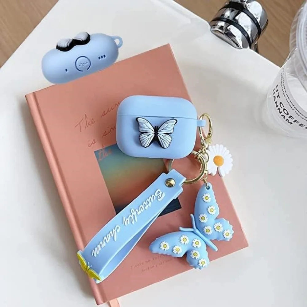 Airpods Pro2 Generation Protective Case 2023 Cute Cartoon 3d Butterfly Charm Soft Silicone
