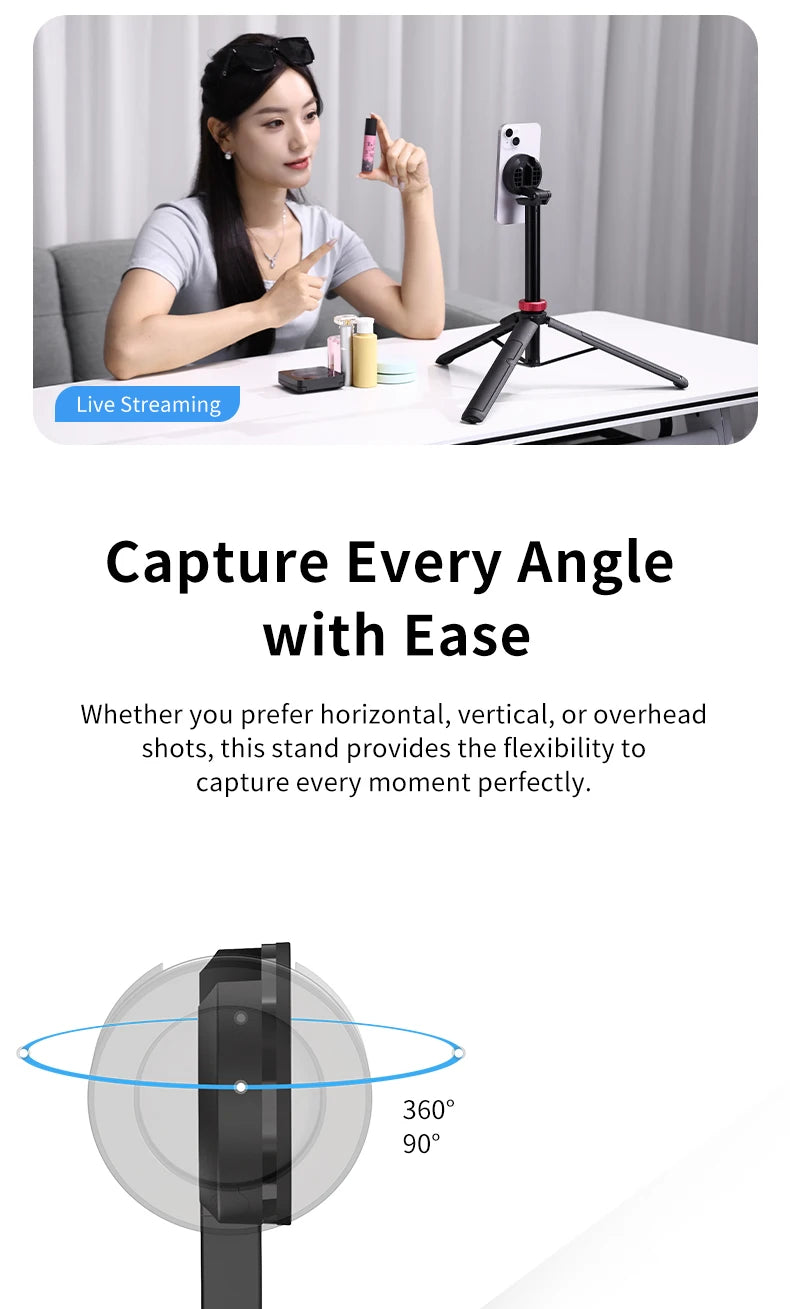 Ulanzi MT-84 Portable Bluetooth Selfie Stick Smartphone Tripod Quick Release With Wireless Bluetooth Controller For iPhone 15 14