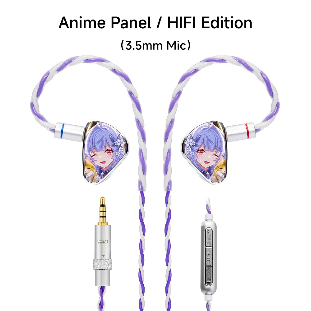 CVJ JEMINE Gaming Earphones 1DD+1BA Hybrid Driver Wired Earbuds Detachable Faceplate HiFi In-Ear Monitor Gaming Music Dual Style