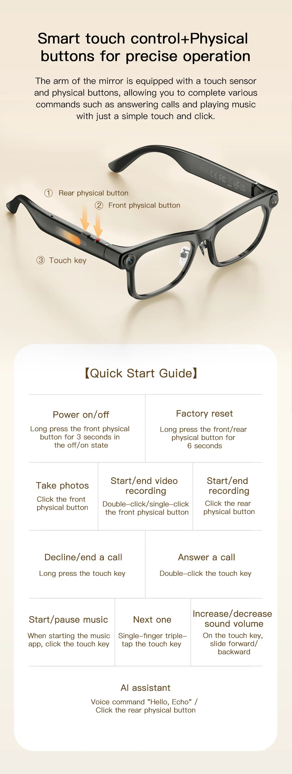 AI Smart Glasses ChatGPT Powered AI Assistant 13MP Camera Real Time Translation Smart Eyewear Bluetooth 5.4 Wearable Glasses