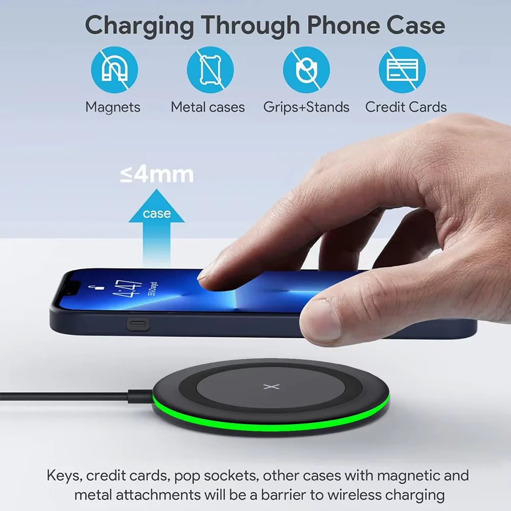 30W Wireless Charger LED Phone Charger Stand Suitable for IPhone17 -12 Pro Max 8 - Fast Charging Base for Xiaomi Samsung S25 26