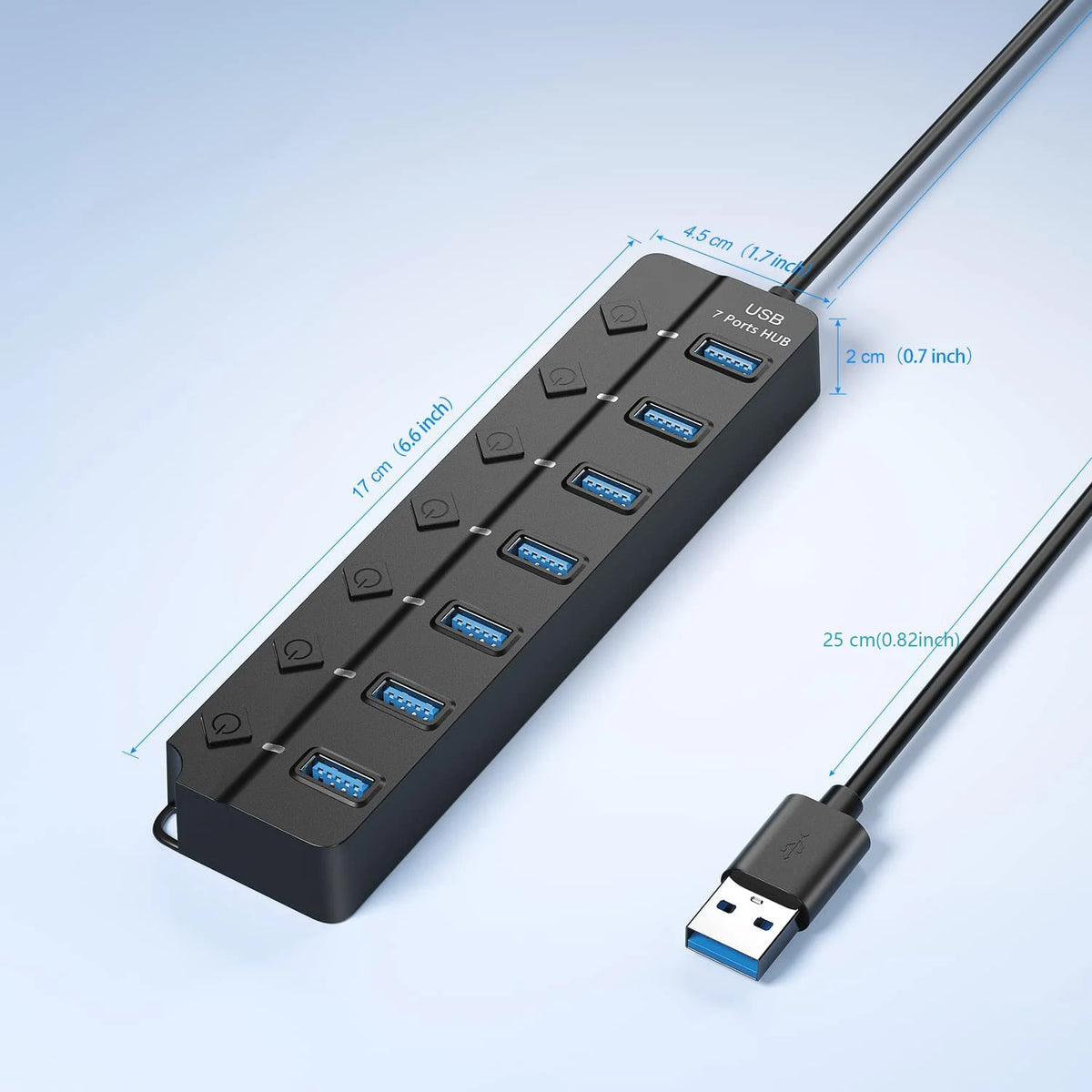 USB Hub 3.0 Multiprise USB High Speed Splitter 7 Port 5Gbps Hub Power Adapter with Switch Long Cable with Multiple Expander Hub