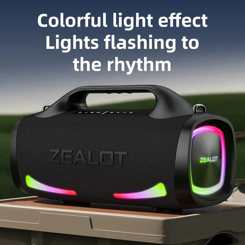 ZEALOT-S79 Speaker Party Portable Speaker with Bluetooth 5.2, Portable Handle, 24-Hour Playtime, for Party, Camping