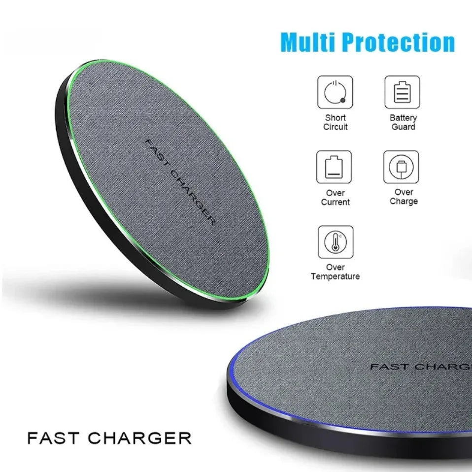 Ultra-Thin Fast Wireless Charger Pad for Samsung Galaxy S25 iPhone 17 16 15 14 13 Pro Max Wireless Induction Charging Station