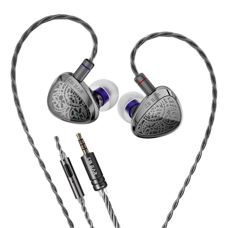 KBEAR TBX Tourbillon X IEMS In-Earphone Wired Headphones 10mm CVD-Coated Carbon Fiber Diaphragm Deep Bass Gaming Headset