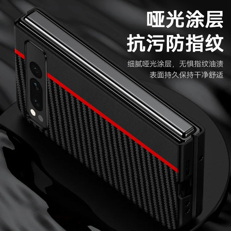 Kevlar Print Carbon Fiber Case For Google Pixel Fold Fashion Anti-drop Cover Anti-knock Cases For Google PixelFold