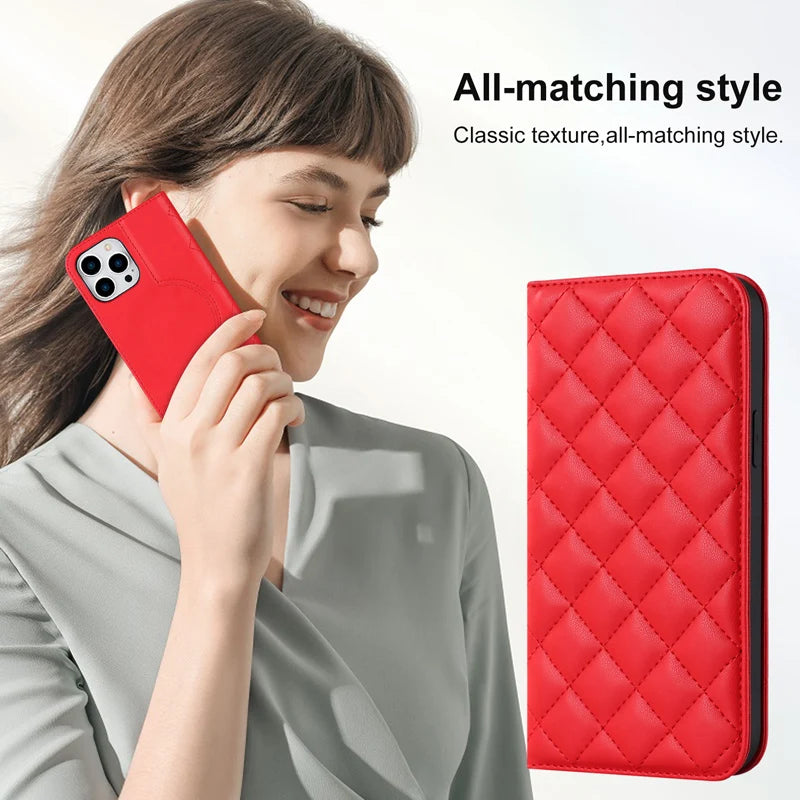 For Magsafe Wallet Leather Flip Case For iPhone 12 13 14 15 16 Pro Max mini Magnetic Wireless Charging Book Folio Cover