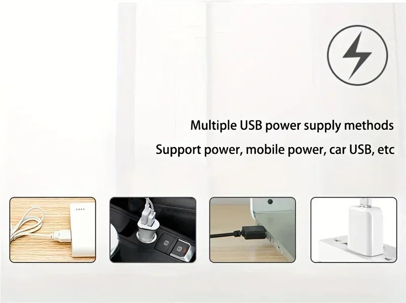 USB Powered Desktop Fan 4/6/8 Inch 2 Speed Adjustable 4 Blades 360° Rotation Portable Electric Fan for Home Office Computer