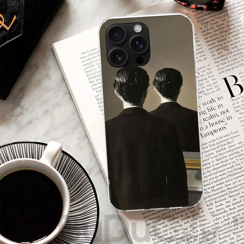 Rene Magritte Art Cover For iPhone 17 Air 16 16E 15 Pro Max 14 Plus 13 Mini Phone Case 12 11 7 8 SE Customized Print Shell 16 15
