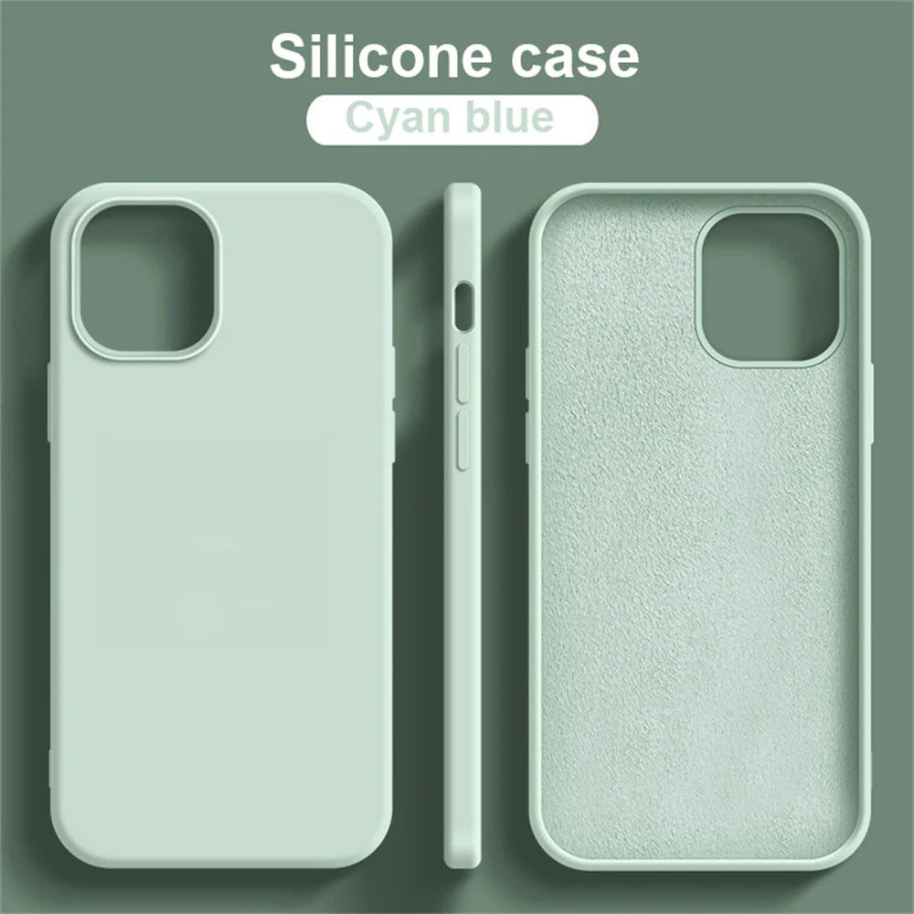 Original Liquid Silicone Cases For iPhone 15 14 11 13 12 Pro Max Mini XR X XS 8 7 Plus SE2020 Luxury Soft Case Phone Accessories