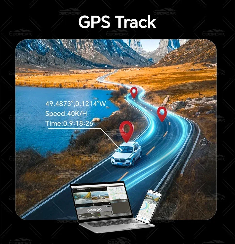 D75 Rearview Mirror FHD 1080P Dash Cam 4CH 360° Record Car Dvr Infrared 5G WIFI APP Video Recorder GPS Track Super Night Vision