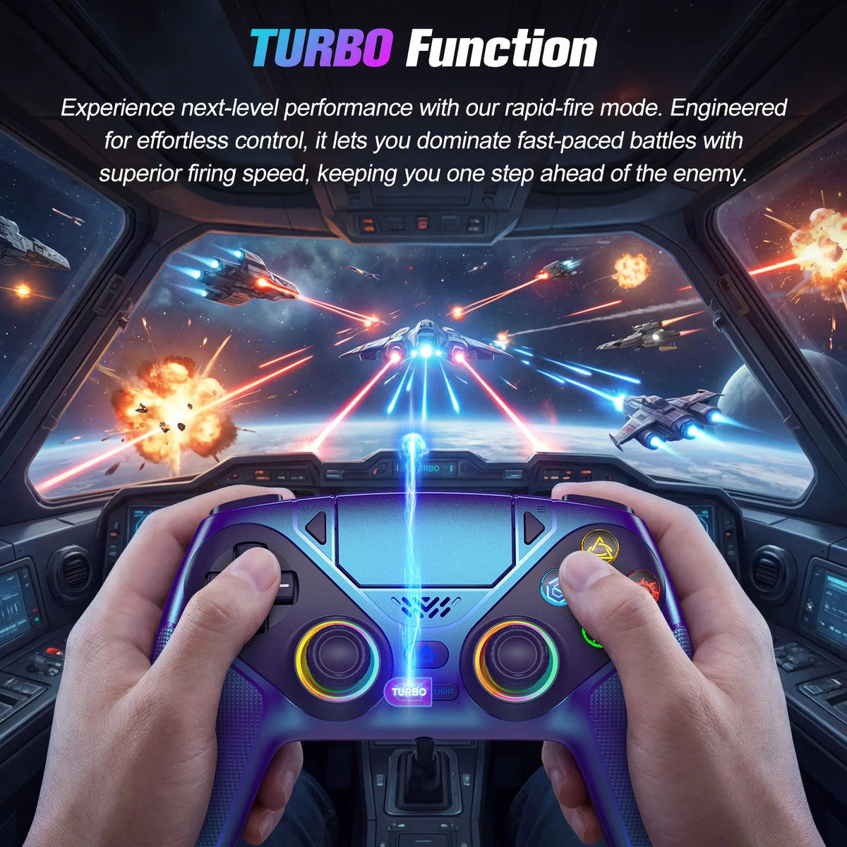 RGB Wireless Gamepad,For Playstation 5/PS5 Controller,With Turbo Dual Sense Vibrate Programming 3D Gaming Controller Console