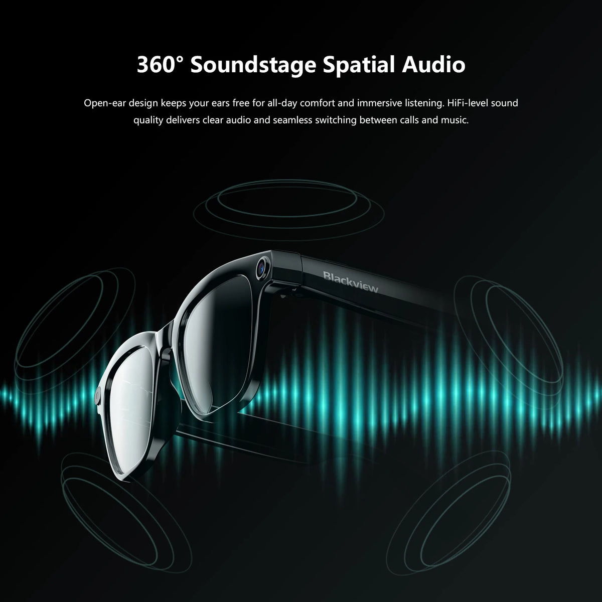 Blackview BV300 4K AI Glasses Color-Changing Smart Translation Glasses Photo Video Recording Waterproof Call Smart Sunglasses