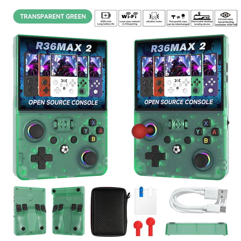 MAXⅡ 2026 Newest 4.5 Inch Retro Handheld Game Console 1024x768 IPS HD Screen Portable Open Source Linux System with 2*Joys