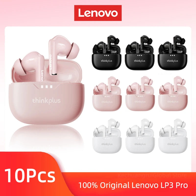 10pcs Lenovo LP3 Pro Wholesale 2pcs Original LP3 Pro Wireless Bluetooth Headphones HiFi Stereo Earbuds Noise Reduction With Mic