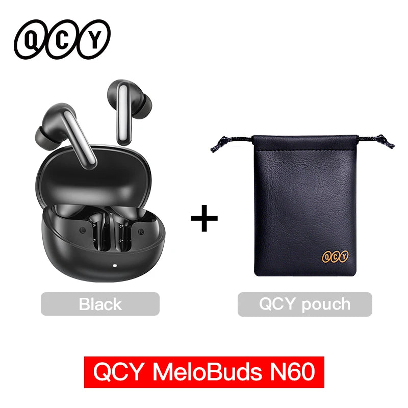 QCY BH25HT19A MeloBuds N60 Hybrid ANC Wireless Bluetooth 6.0 Earbuds LDAC Hi-Res Audio Dual Driver Headphone Bass Boost Earphone