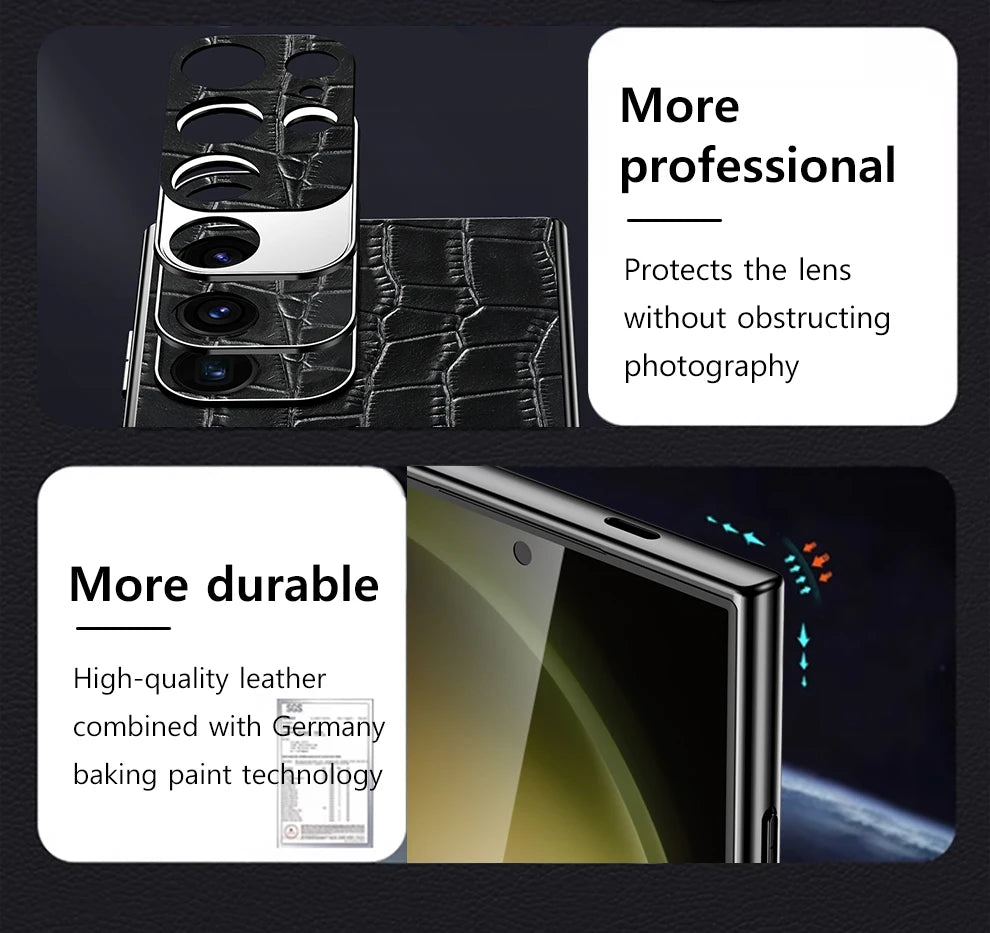 Genuine Leather Phone Case for Samsung Galaxy S 25 24 S24 S23 S25 Ultra S25ULtra S24ULtra S25 Plus Luxury Full Protection Cover