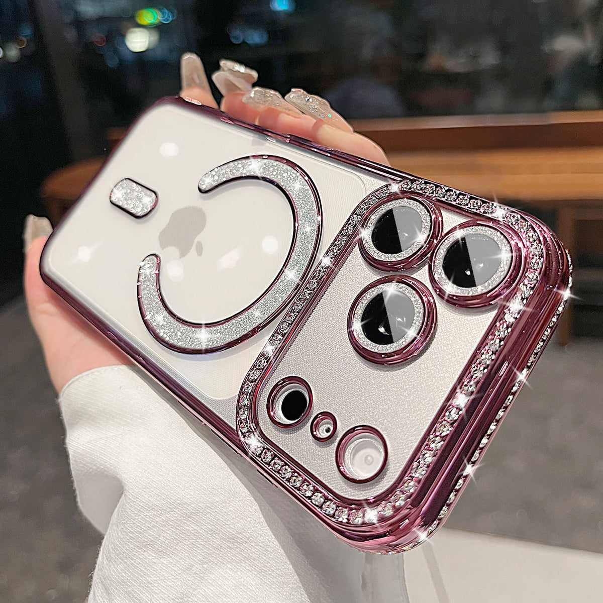 Luxury Soft Magnetic Wireless Charging for Magsafe Case For iPhone 18 17 16 15 14 13 12 Pro Max 16 Plus 18 Bling Diamond Cover