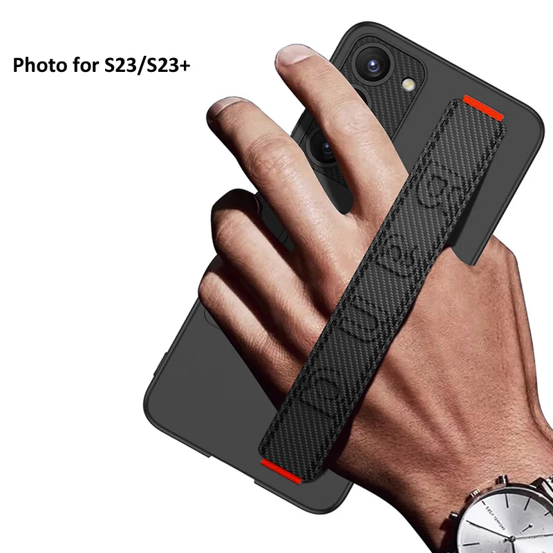 Finger Hand Grip Band Belt Strap Case For Samsung Galaxy S22 S23 S24 S25 Ultra Plus Elastic Band Shell