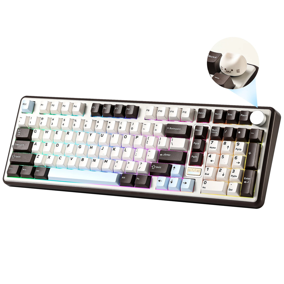 YUNZII B98 PRO QMK/VIA Wireless Mechanical Keyboard, 96% Layout Custom Gaming Keyboard, Hot-Swap Gasket RGB Keyboard for Win/Mac