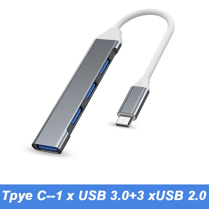 4 Port Multi Splitter USB 3.0 Hub USB Hub Type C Dock Adapter OTG Type C HUB for PC Xiaomi Huawei Macbook Pro USB 2.0