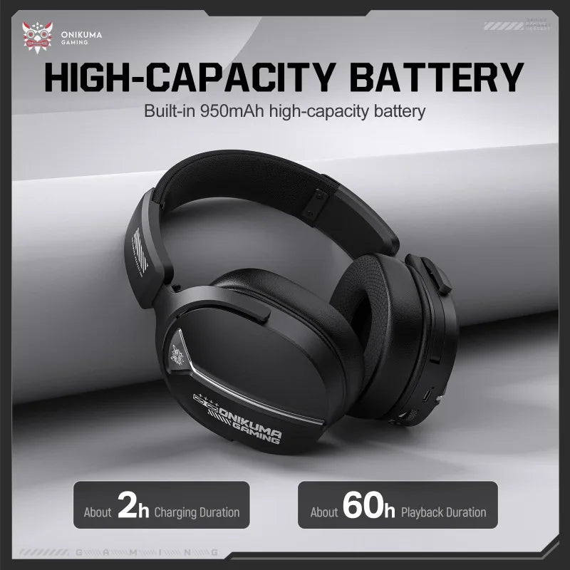 ONIKUMA GT887 Wireless Gaming Headset 4-Mode Bluetooth Headphones Ultra-Low Latency With Mic Wired For PS5 PC Switch Xbox Gamer