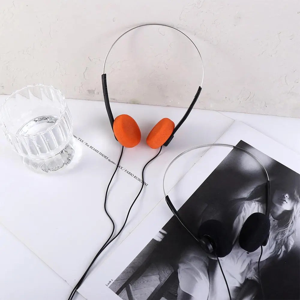 Personality Over Ear Underwire Headphone Vintage 3.5mm Retro Feelings Headphone 80s 90s Wired Music Mp3