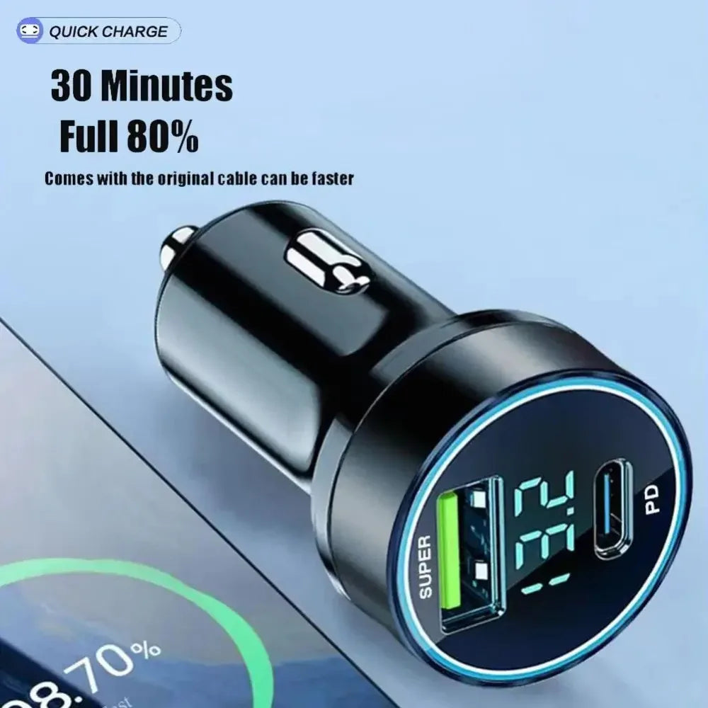 120W Quick Charging Adapter Super Fast USB Car Charger For iPhone Samsung Used For SUVs